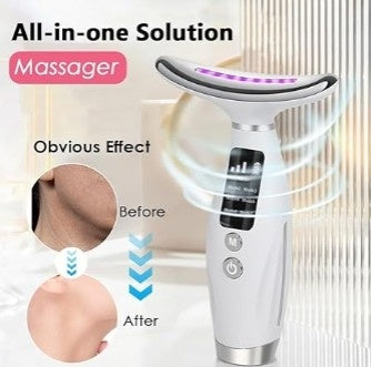 LUMISKIYN™ – Facial and Neck Massager with Rejuvenating LED Light